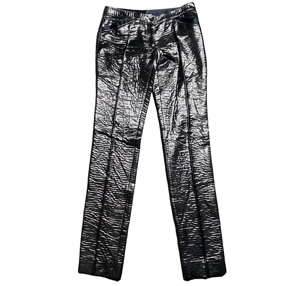 Dolce & Gabbana Metallic Shimmer Crinkle Slim Fit Pants